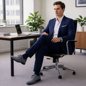 Cole Haan LunarGrand Wingtip Oxford Gray Suede Men’s 7.5M